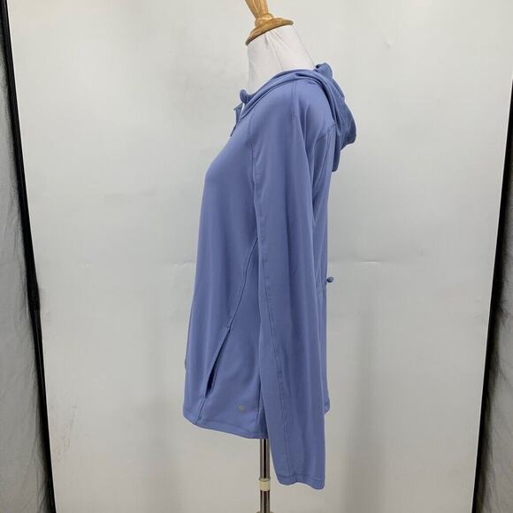 Layer 8 Jacket Womens M Medium Blue Qwick Dry Full Zip Bungee Waist Back Hooded - Picture 4 of 12